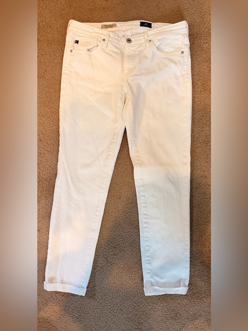 White High-Rise Slim Jeans